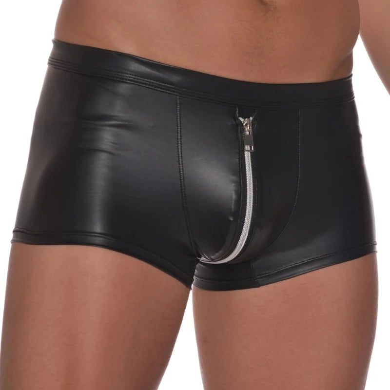 boxer érotique zipper noir