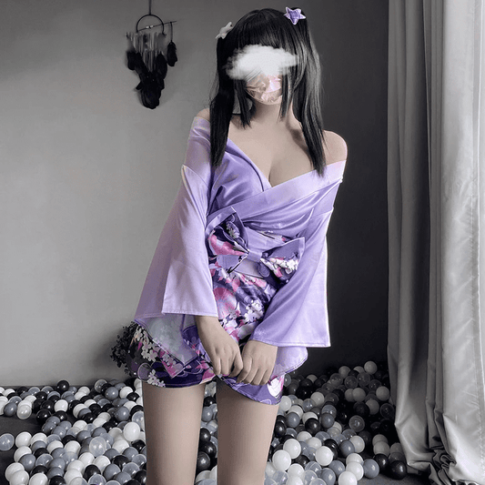 kimono coquin violet
