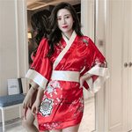 Kimono Séduisant Court Rouge - Vignette | LingerieSexy Shop