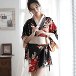 Kimono Sexy Court Noir - Vignette | LingerieSexy Shop
