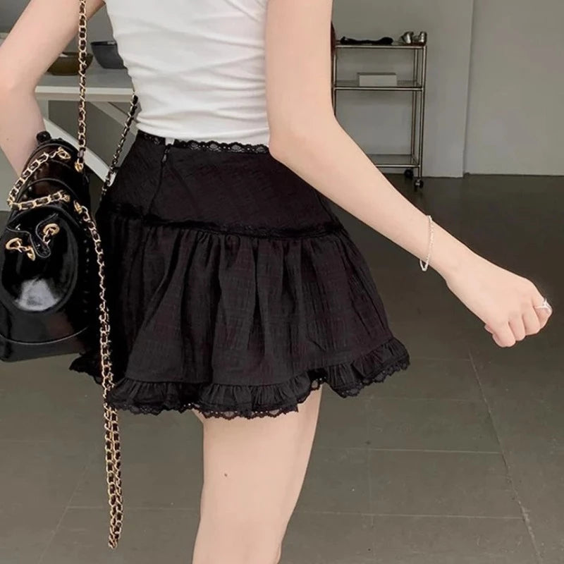 mini jupe érotique style coréen noire