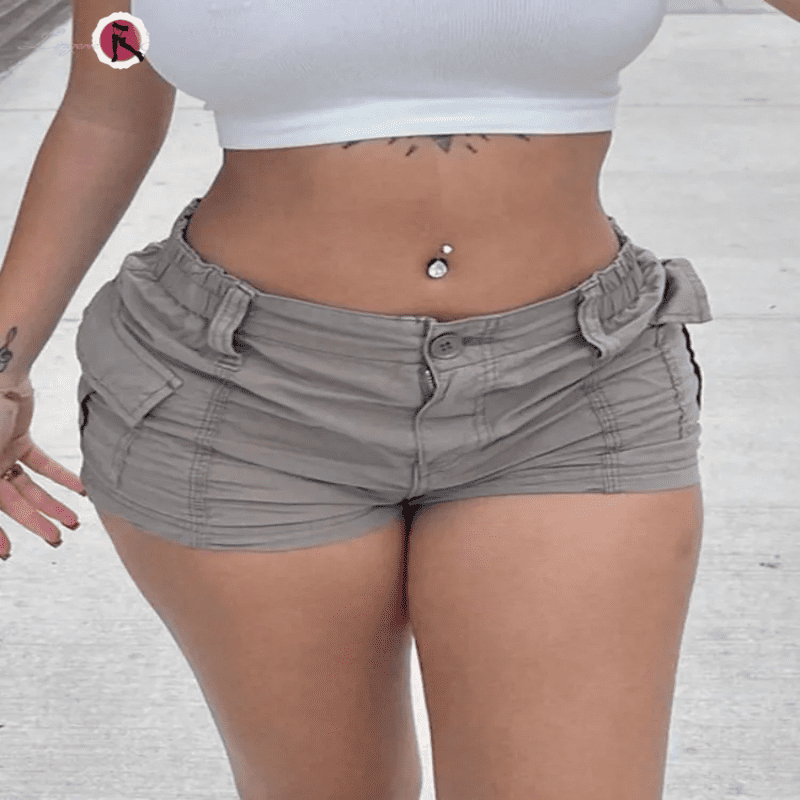 mini short sexy jean gris femme