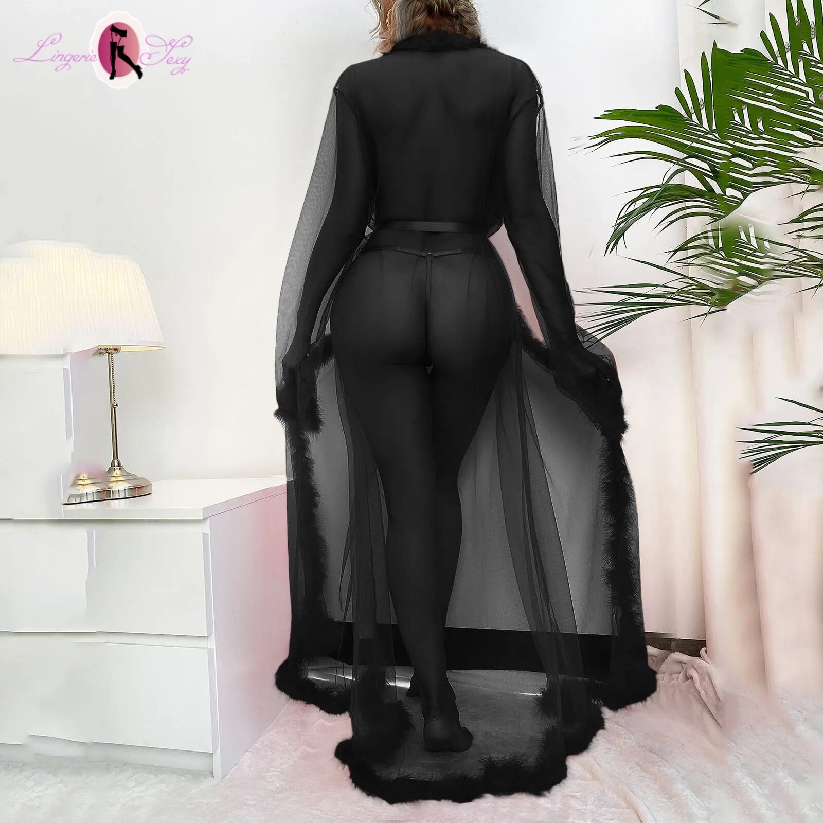 robe de nuit érotique longue noire