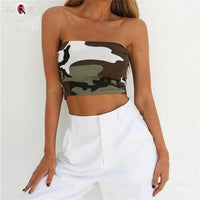 Thumbnail for crop top bandeau camouflage