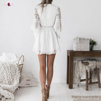 Thumbnail for mini robe dentelle blanche