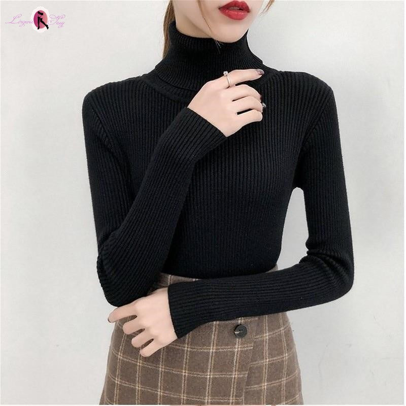 pull sexy col roulé femme