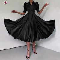 Thumbnail for robe sexy plissée noire